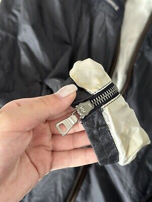 Vintage Prada Archive 1999 Nylon Metal Red Tab Biker Man's Vintage Prada Archive 1999 Nylon Metal Red Tab Biker Man's