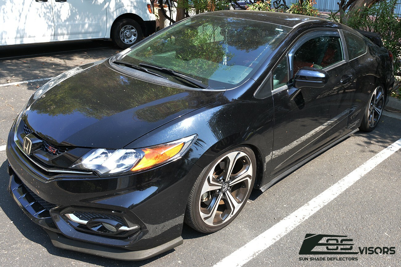EOS Visors For 12-15 Honda Civic 2Dr Coupe JDM IN-CHANNEL Side Window Deflectors