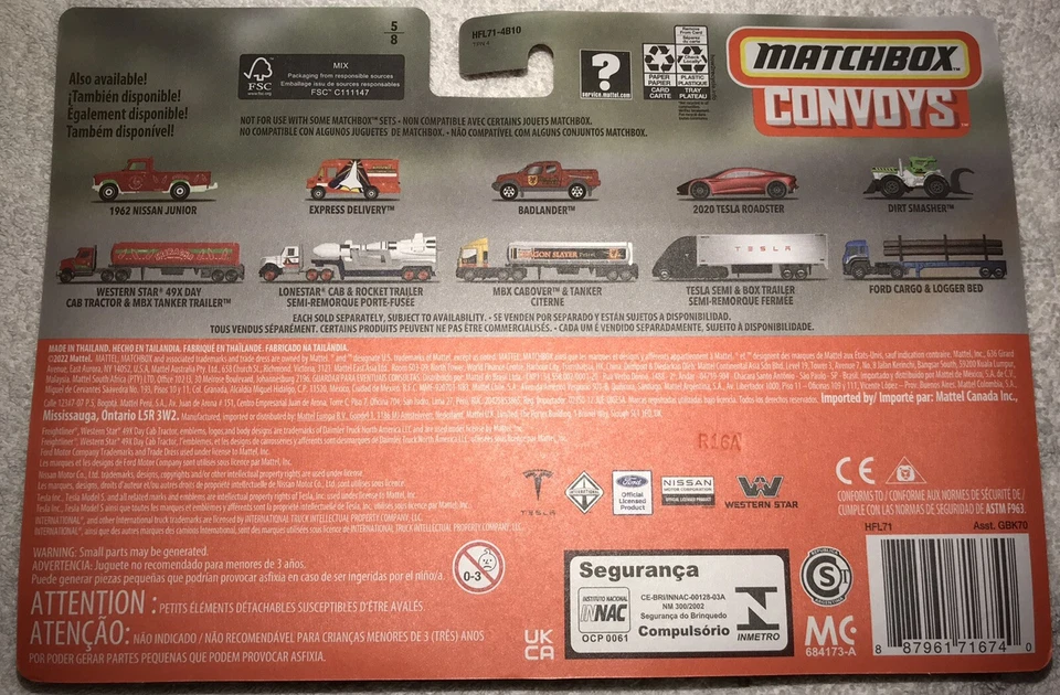 Matchbox CONVOYS Western Star Day Cab / Tanker & '62 Nissan Jr. 2021 SRIRACHA - Image 2 of 2