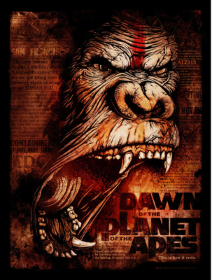 Dawn of The Planet of The Apes Movie Film Poster Giclee Print Art