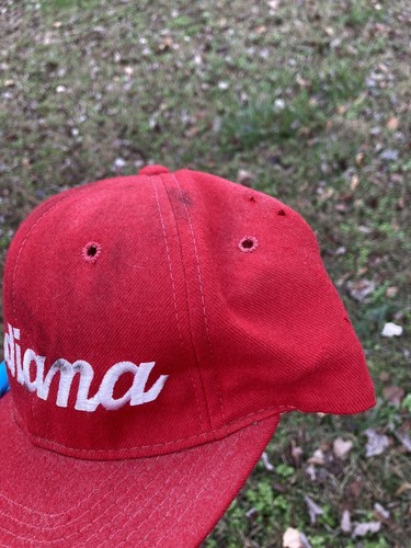 Vintage Indiana Hoosiers Sports Specialties Singola Linea Scritta Snapback Raro Rosso - Foto 3 di 12