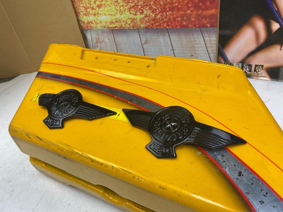 🔥Harley Fatboy Tank Emblems Powder Coated Gloss Black Set🔥 | eBay