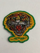 Deadstock Ed Hardy Tiger Iron On Patch Appliqué Embroidered Sewing (Small)