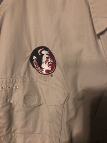 Columbia PFG FSU Shirt Herren XL khaki kurzärmlig geknöpft Taschenentlüftung - Bild 2 von 6