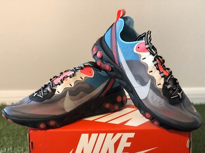 nike react element 87 black cool grey & blue chill