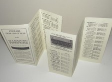 Hammond Typewriter English Type Shuttle Brochure Reproduction thumbnail