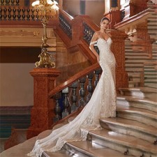 Mermaid Sweetheart Wedding Dress Off The Shoulder Wedding Gown Appliques