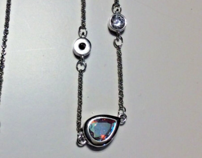 RYZE Sterling Silver AB Popz Bracelet CZ Lobster Clasp NEW! Aurora Borealis