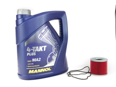 Motoröl Ölfilter HF133 Set SAE 10W-40 4 Liter für Suzuki GS 500 GSF 400 GS500