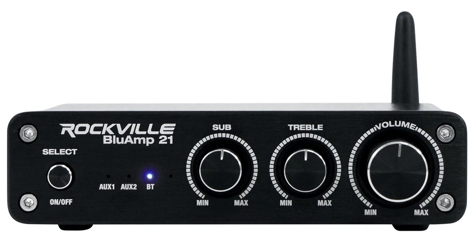 Rockville BLUAMP 21 BLACK 2.1 Channel Bluetooth Home Amp+Wifi Streaming Receiver - Image 2 of 4