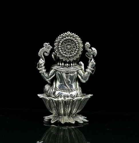 925 sterling silver idols god 2" Ganesha and laxmi statue and sculpture article - Picture 3 of 9