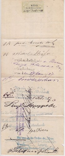 DR 0,10 M Wechselstempelmarke auf Prma Wechsel Solingen 1886, Deutsches Reich