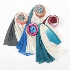 Fashion Gradient Chiffon Scarf Headscarves for Women Soft Shawls and Wraps New
