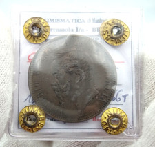 ITALIA Vittorio Emanuele II 10 Centesimi 1866-T Torino - Periziata SPL