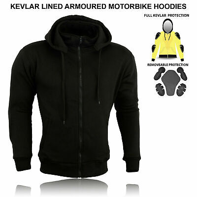 MTECH Black Motorbike Hoodie Protective Lined With DuPont™ Kevlar ...