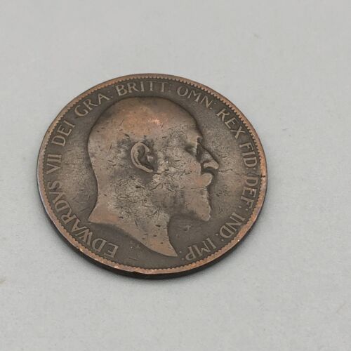 1903 Great Britain One Penny Bronze Coin Edward VII Britannia (C68) - Picture 3 of 4