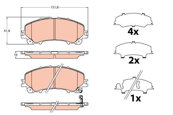 Plaquettes de frein GDB2222 TRW pour INFINITI NISSAN - Image 2