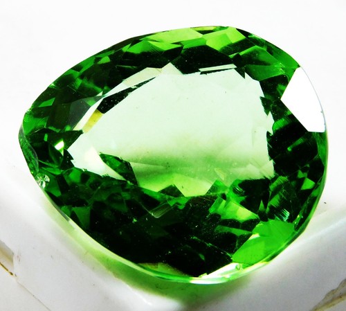 Certified Natural Pear Cut Green Topaz 35.20 Cts Loose Gemstone R786 - 第 2/4 張圖片
