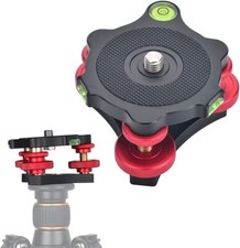  /-5  Precision Adjustment Photography Tripod Leveler Tri-Wheel Leveling Base