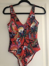 H m HM Premium Quality Red Floral Print Bodysuit 4 Small