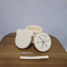 Silicone Training Cup With Straw Snack Lid Beige