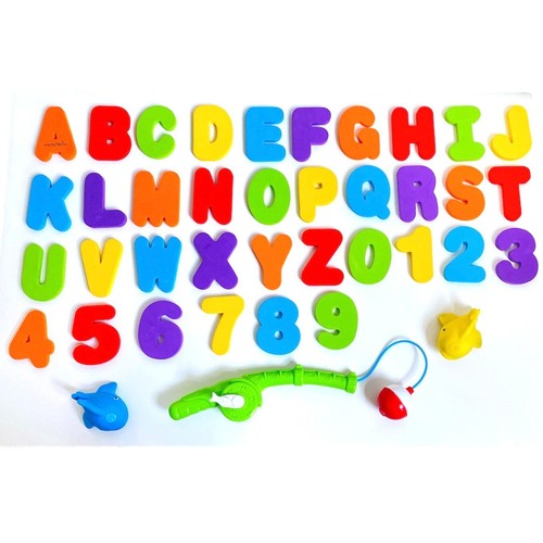 Bath Toys For Kids, Set of 2, Foam Letters Numbers, Fishing Game Squirt MUNCHKIN