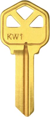 50PCS KW1 Uncut Blank Keys in Premium Brass, Copper Structures Blank Keys