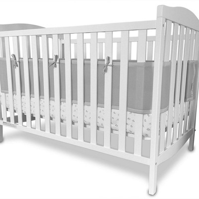 grey breathable crib bumper