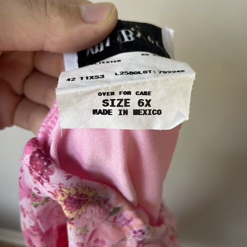 Amy Byer Vintage Girls Skirt Size 6x Pink Floral Double Lined - Picture 3 of 9