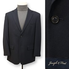 JOSEPH  FEISS mens dark blue patterned sport coat suit jacket blazer 40 41 42 R