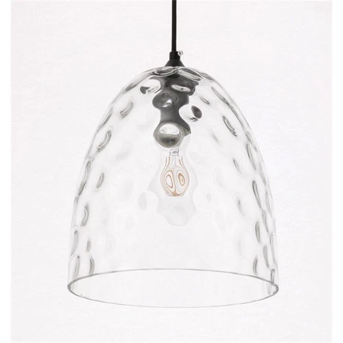 Living District Gibson 1-Light Metal & Glass Pendant in Black/Clear - Picture 12 of 13