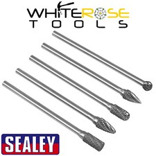 Image of Sealey Tungsten Carbide Rotary Burr Set Extra-Long 5pc