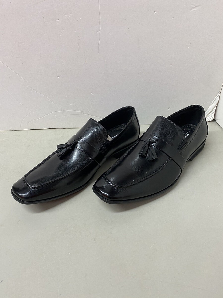 VIA SPIGA Mens Black Leather Loafer Dress Shoes. Size 9.5  display picture 1