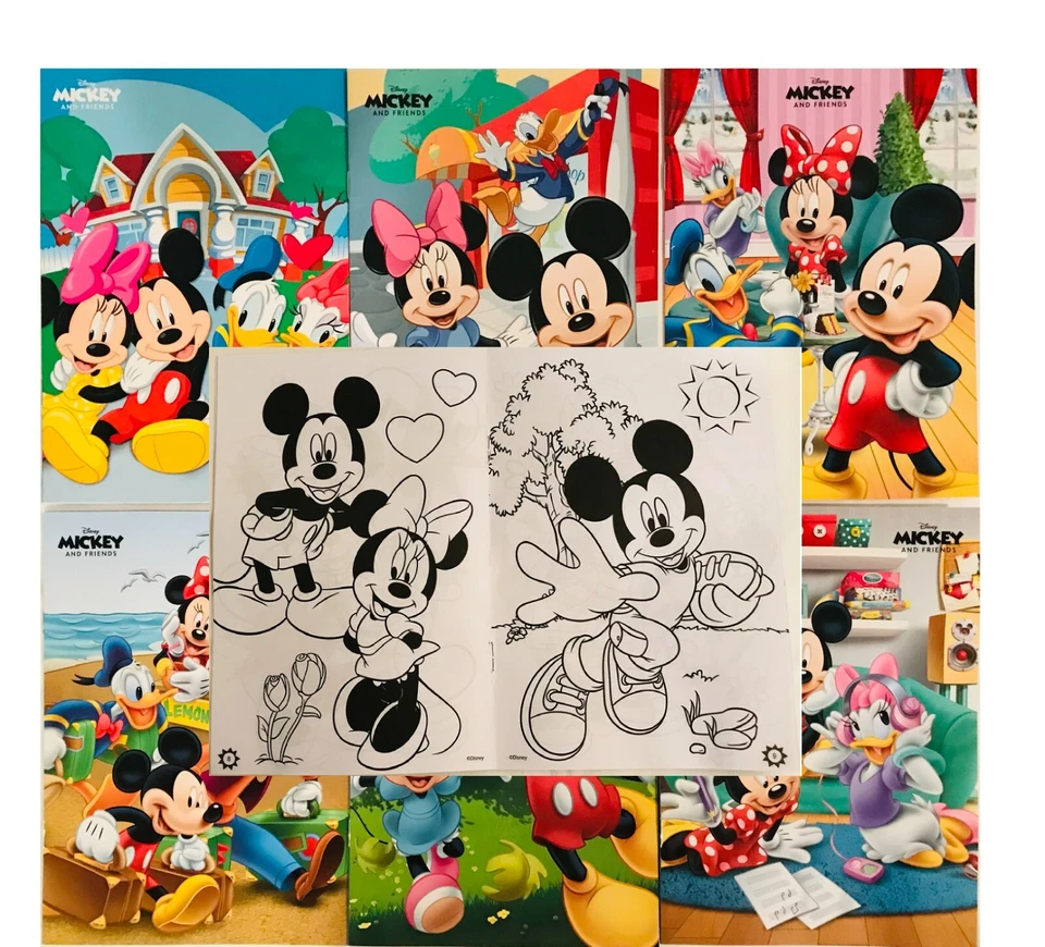 Disney Mickey Minnie & Friends Libro para Colorear Crayón Set Niños Fiesta Bolsa Relleno Foto 4 de 4