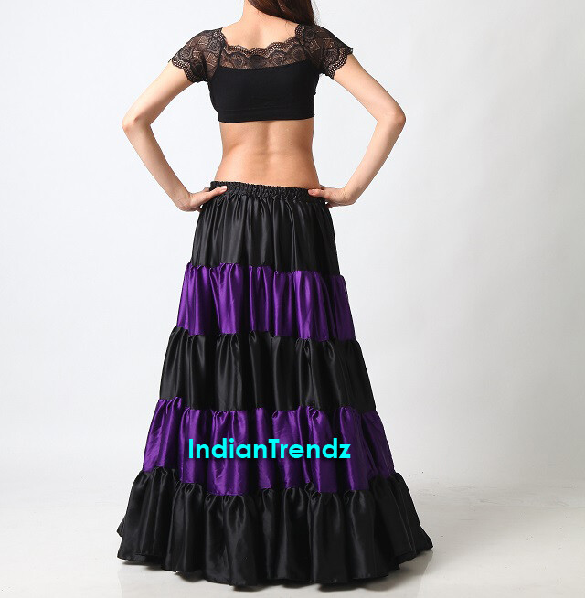 Falda gitana en niveles de danza del vientre con volantes de danza del vientre de 6/12/25 yardas mezcla de colores