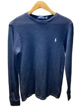 Polo Ralph Lauren Cotton Waffle Knit Thermal Long Sleeve Navy Blue  M In Men 