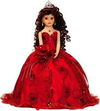 KINNEX COLLECTIONS SINCE 1997 18" Porcelain Quinceanera Umbrella Doll (Quince...