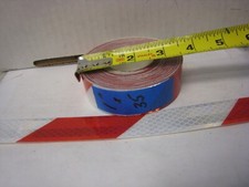 3M SILVER- RED Reflective Diagonal Stripe Conspicuity Tape 1" x 35' Custom cut