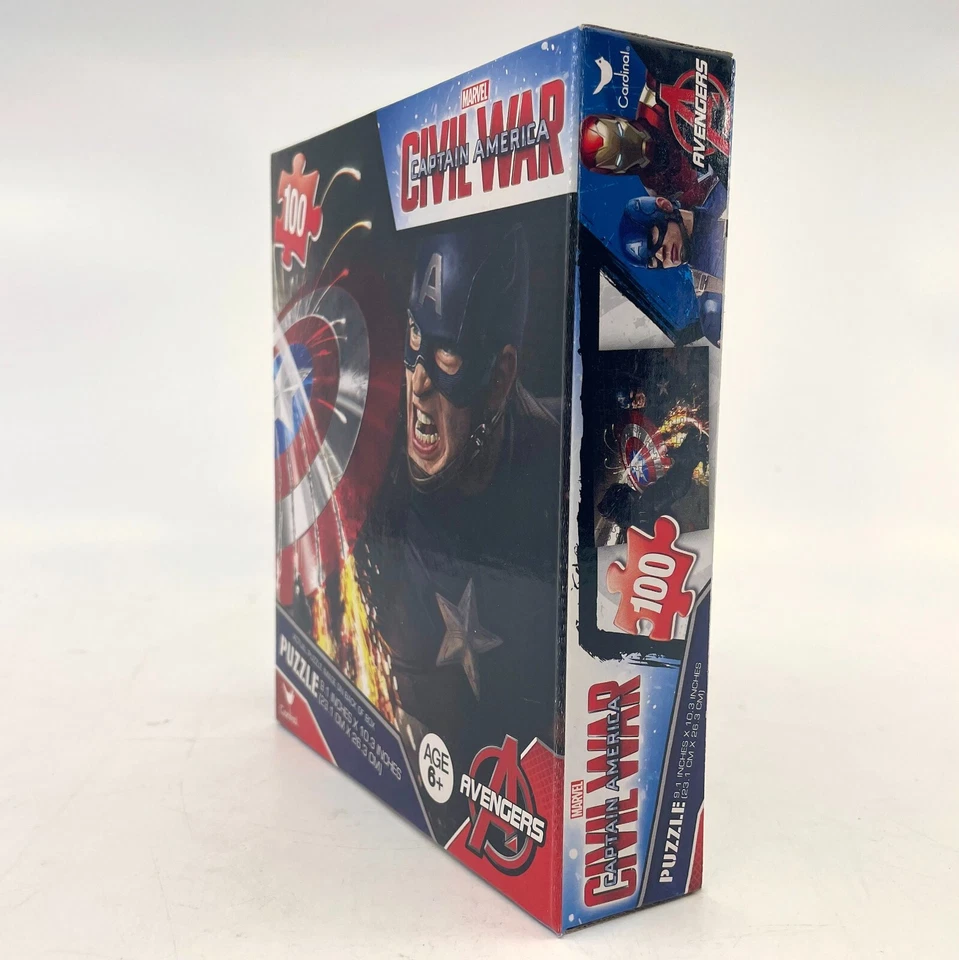 Rompecabezas Capitán América Civil War Avengers 100 piezas divertido 10,3" x 9,1" Foto 4 de 4