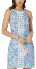 Lilly Pulitzer FLORAL All Together Now Pearl Stretch Shift Dress 8 NWOT