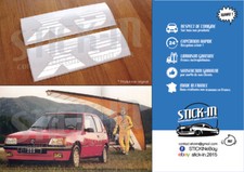 205 XS 2 Autocollants Stickers Monogramme Blanc White Aile Aufkleber