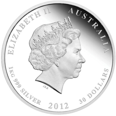 Australia 2012 30$ DRAGON Lunar Year Series 1 Kilo Silver Proof
