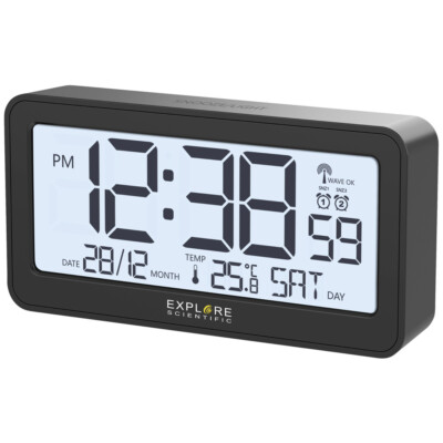 Explore Scientific RDC1000CM3000 Funk Wecker Schwarz (matt) Alarmzeiten 2