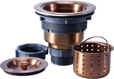 KONE 3/1-2 Inch Sink Drain Assembly Antique Copper Kitchen Sink Drain Kit Copper