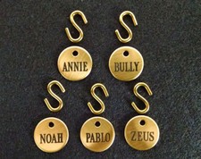 BRIDLE TAG THICK 3/4" CUSTOM ENGRAVED SOLID BRASS HORSE PET ID TAG