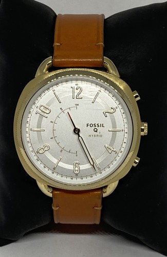 Brown Leather Analog Hybrid Smart Watch 