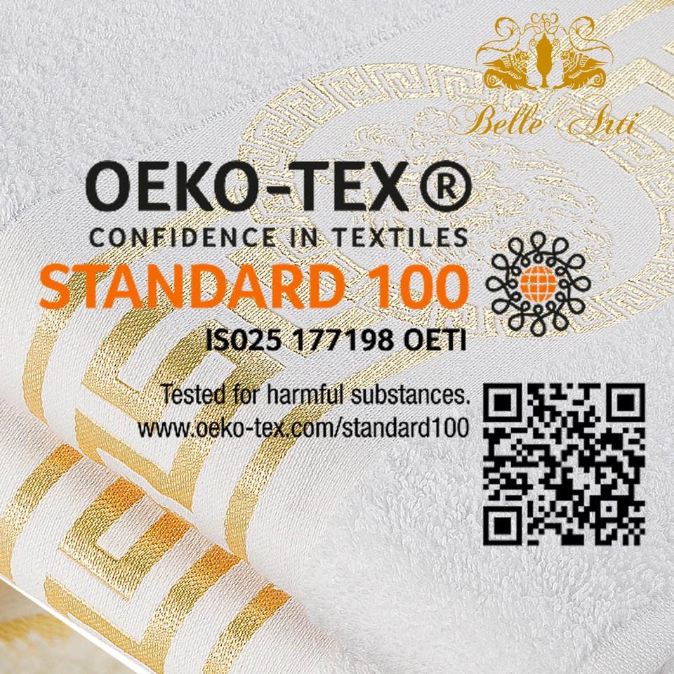 Handtücher Duschtücher Badetücher Saunatücher Baumwolle Schwarz Weiß Gold Löwe - Bild 2 von 4