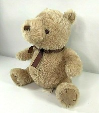 Disney Classic Pooh Teddy Bear Tan Brown Stitching Bow Stuffed Animal Plush 9"