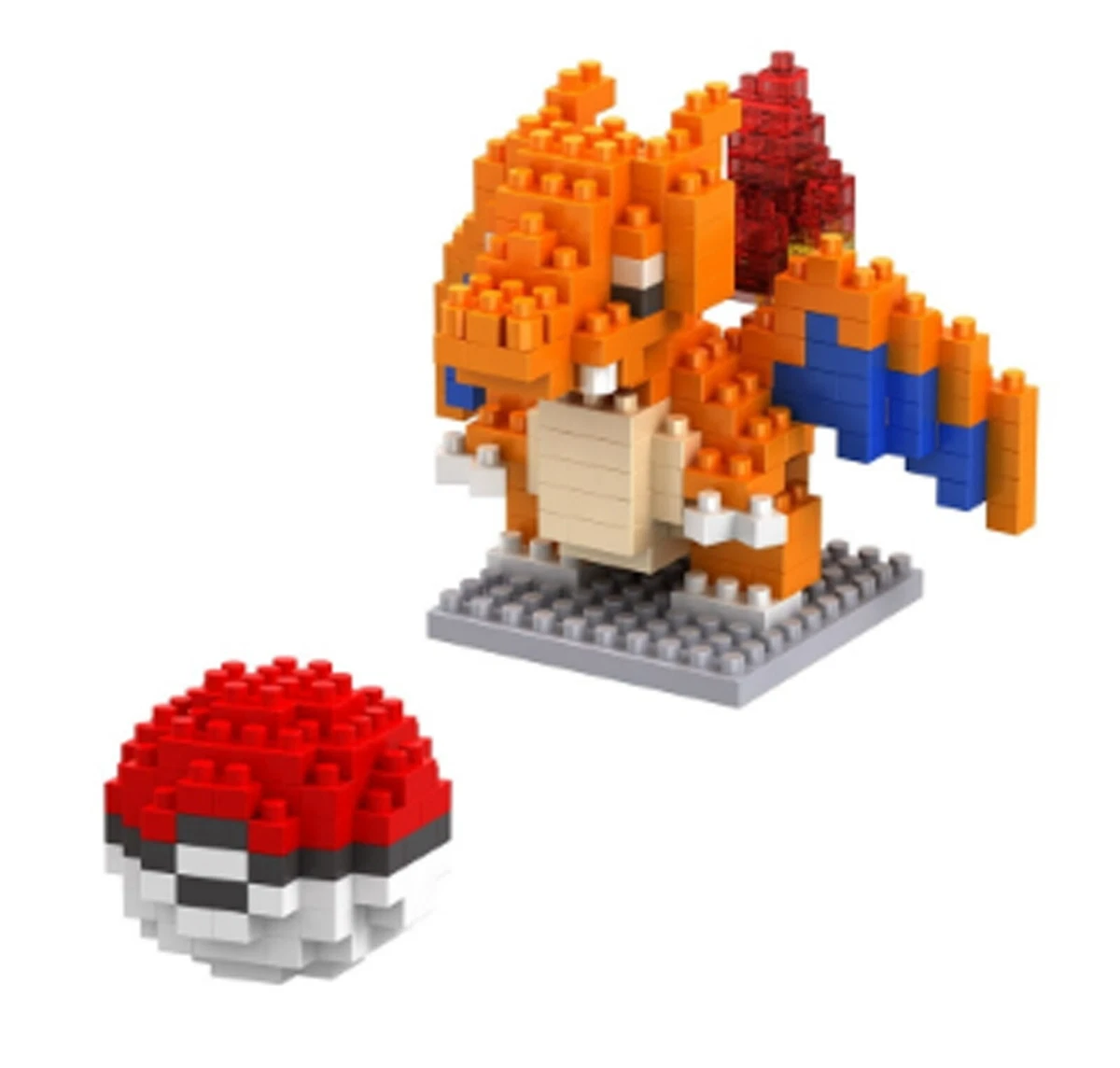 Pokemon Model Nanoblock Compatible CHARIZARD Pokeball Micro Bricks