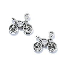 BLUK 200 piezas dijes de bicicleta hágalo usted mismo colgantes para hacer joyas plata antigua